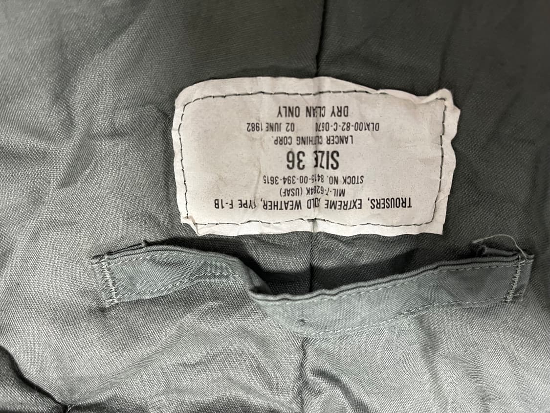 36 오리지날 공군 방한팬츠 80's type-F1B 상품이미지6
