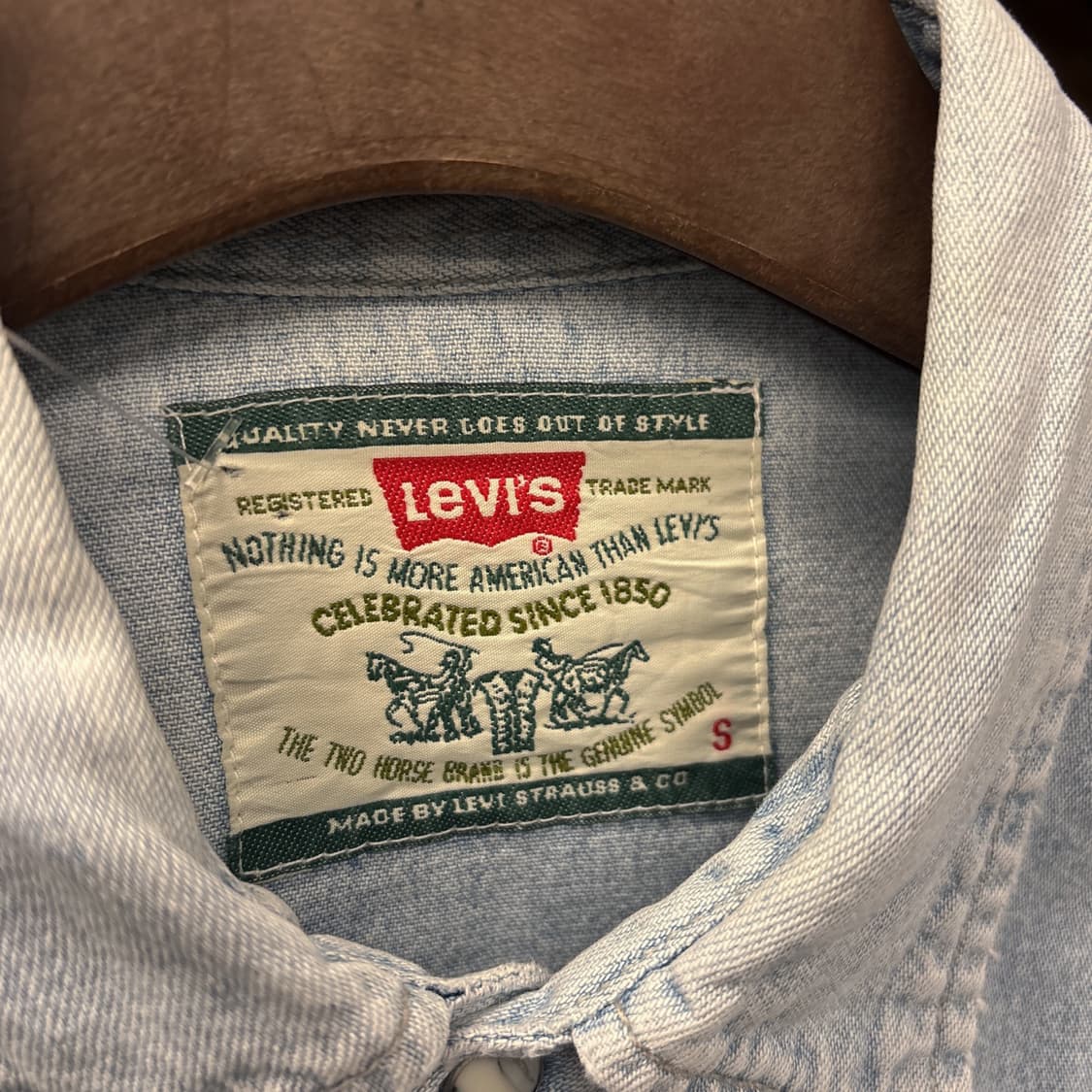 90s 리바이스 그린라벨 스톤스냅 웨스턴 데님셔츠 N1202 상품이미지7