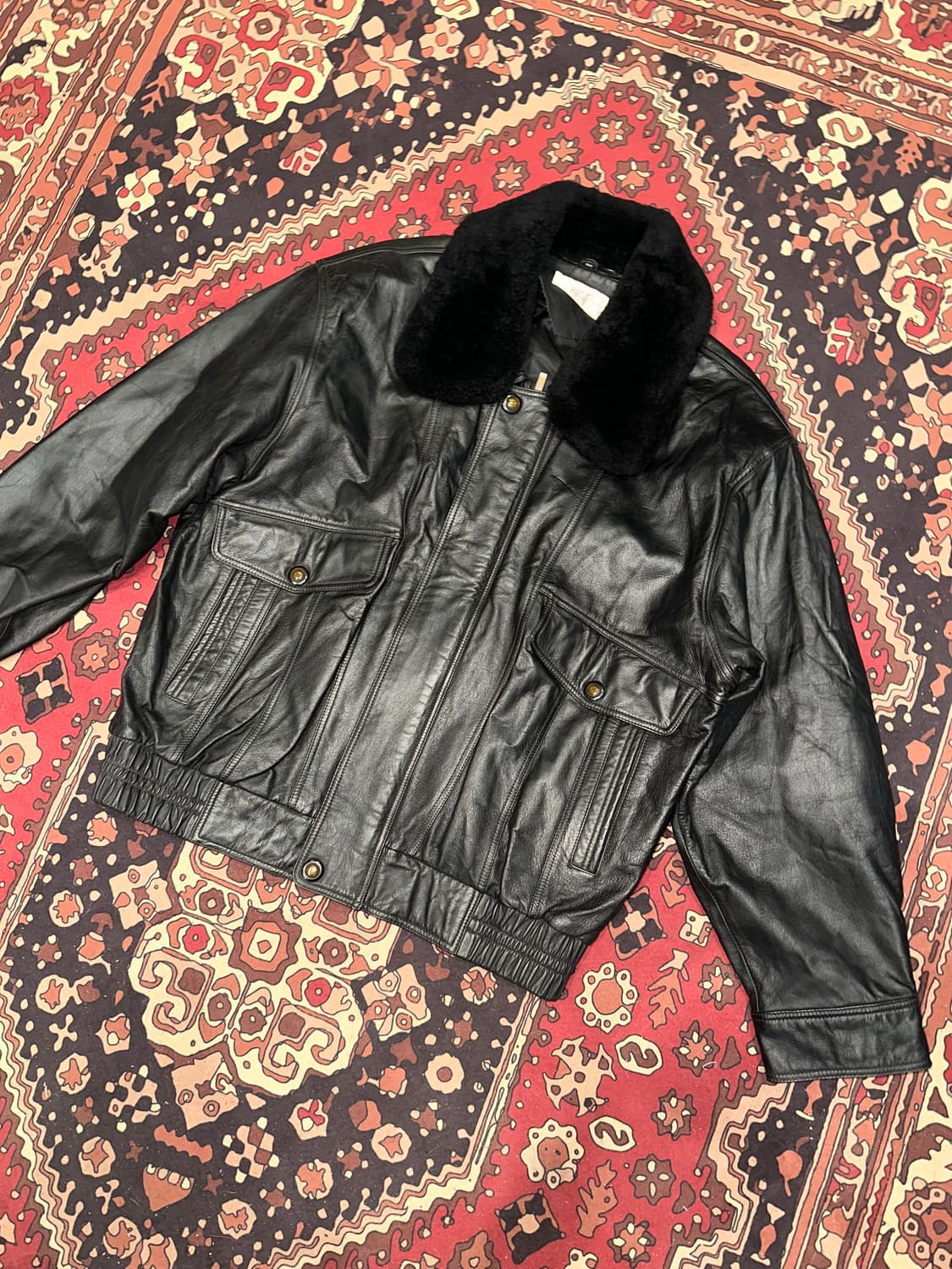 ( L-XL ) 가죽자켓 봄버자켓 레더자켓 항공점퍼 a2가죽자켓 상품이미지5