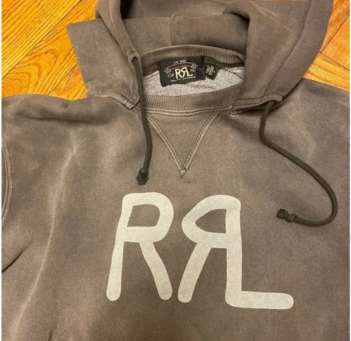 M >L 교환 RRL 더블알엘 랜치 로고 워싱 후드티 브라운 상품이미지7