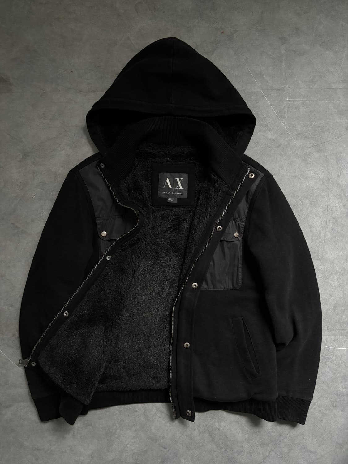 Armani Exchange 아르마니 익스체인지 블랙 퍼트리밍 후드집업  상품이미지2