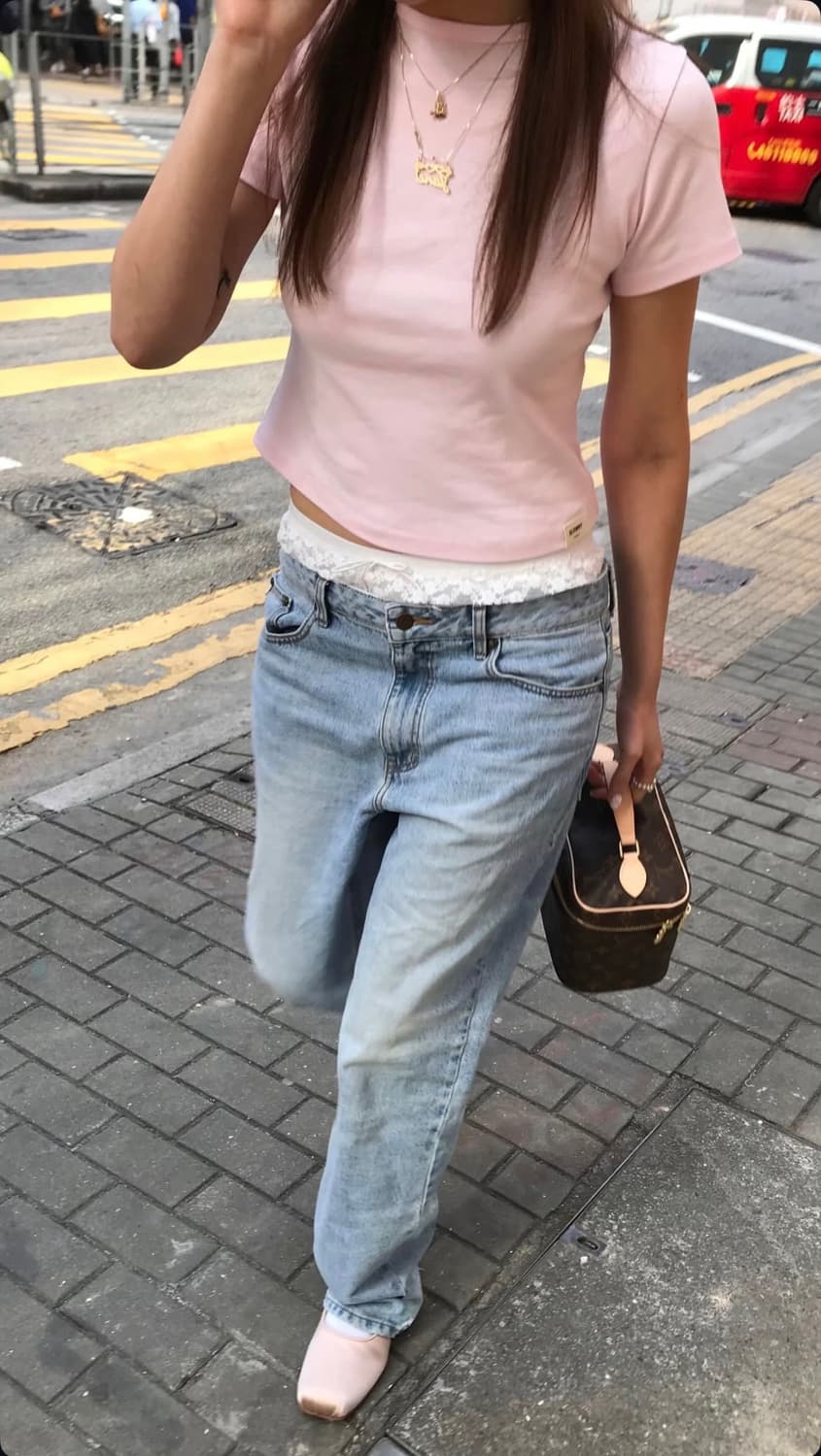 글로니(glowny) G BABY TEE 베이비 티 핑크 발렌타인 상품이미지2
