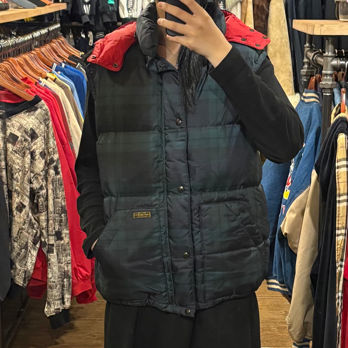 [HI] Polo 폴로 패딩 조끼 체크무늬 상품이미지1