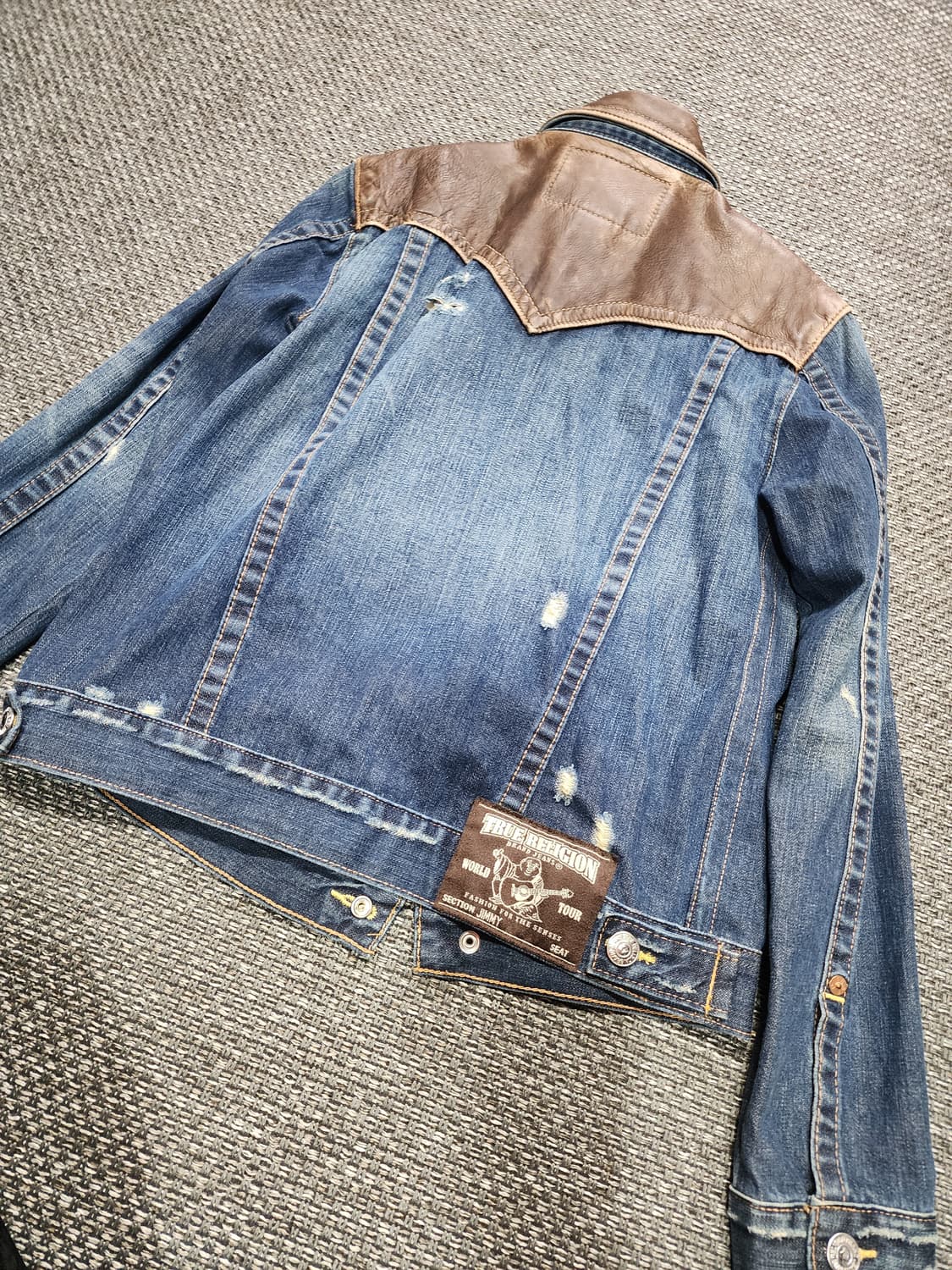 트루릴리젼 가죽 데님 자켓 청자켓 M사이즈 상품이미지5