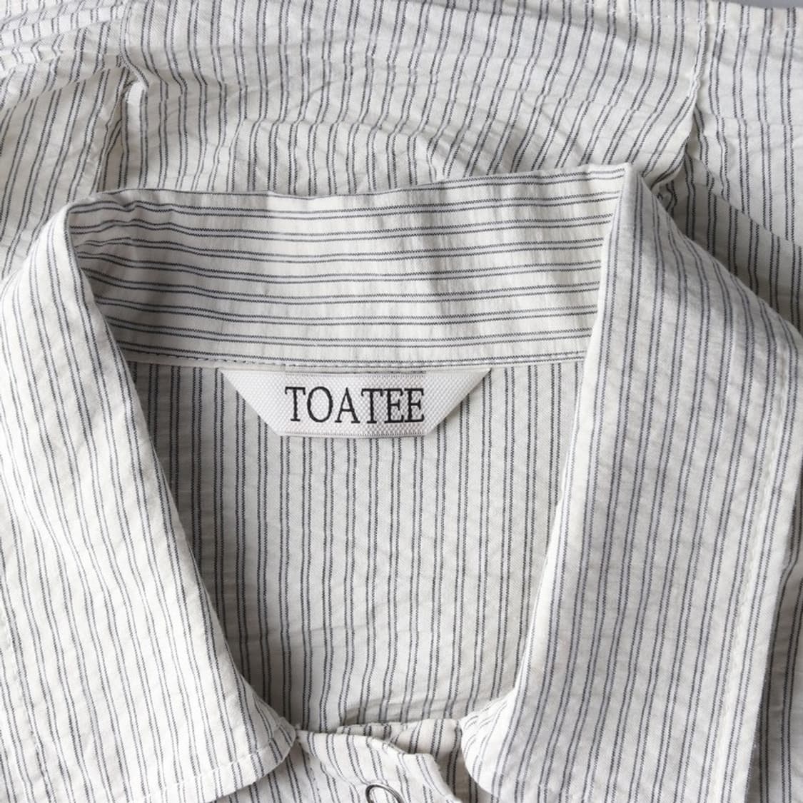 TOATEE 스트라이프 크롭 셔츠 F 상품이미지5