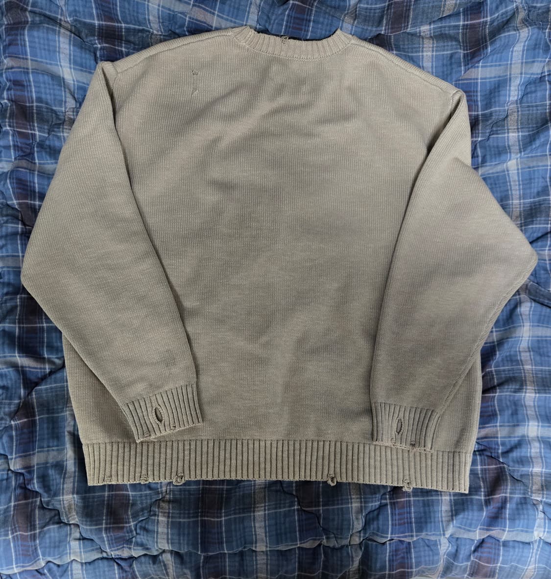 아워셀브스 워시드 코튼 데미지 니트 빈티지 모카 3사이즈 판매합니다. 상품이미지3