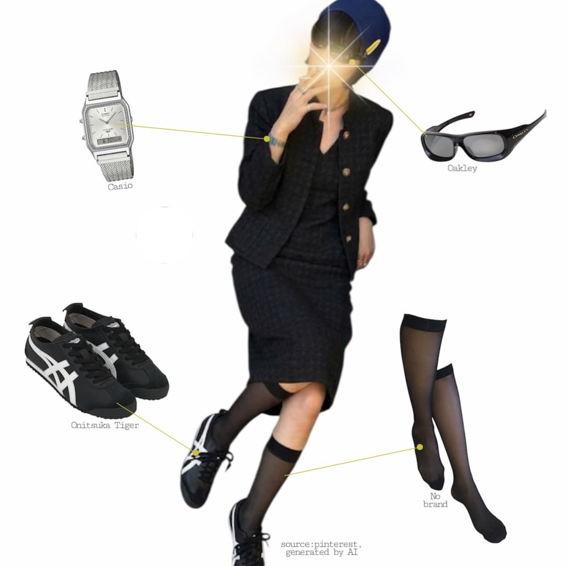 80s 블랙 자카드 투피스 셋업 상품이미지2