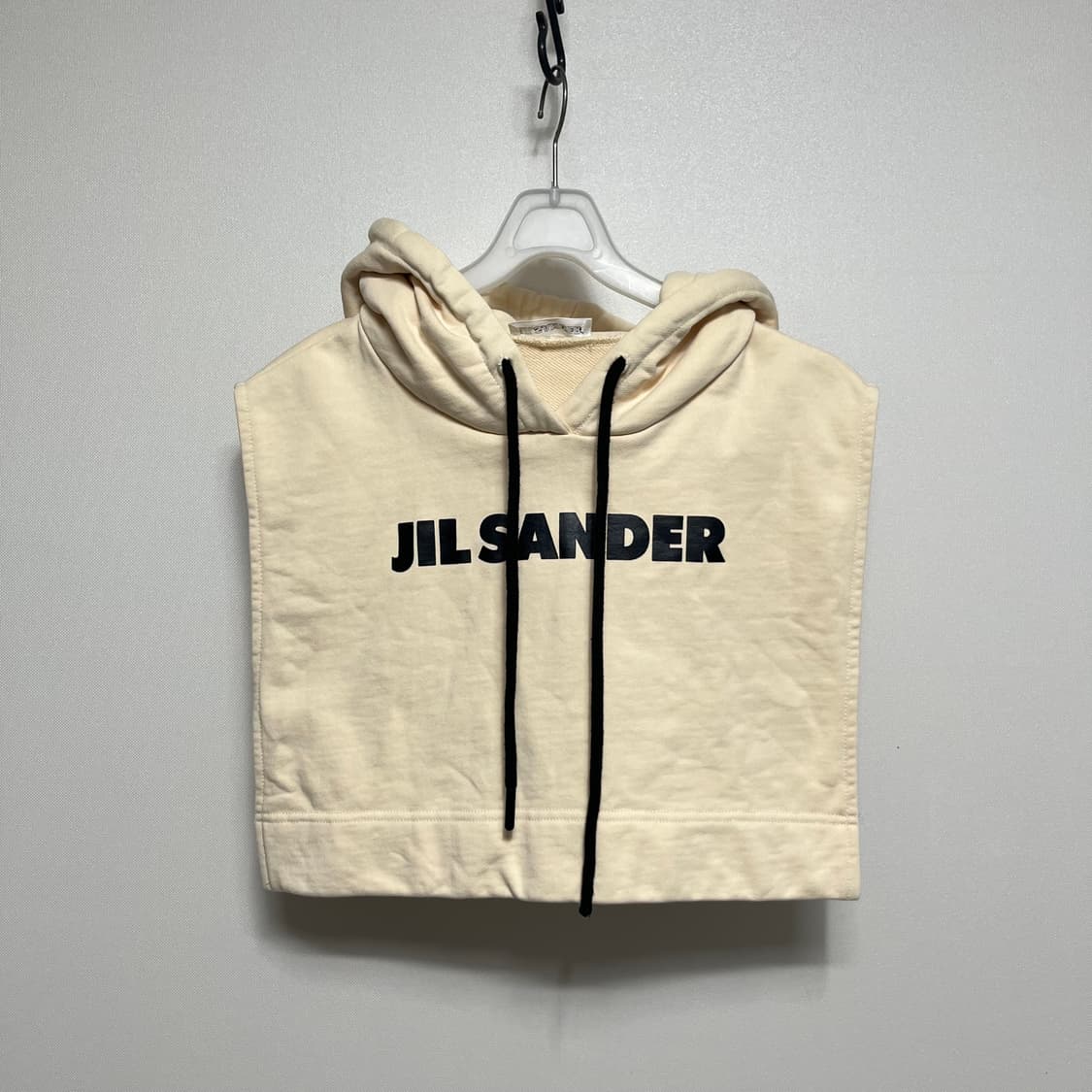 질샌더 로고 크롭 후드 아이보리 m 상품이미지1