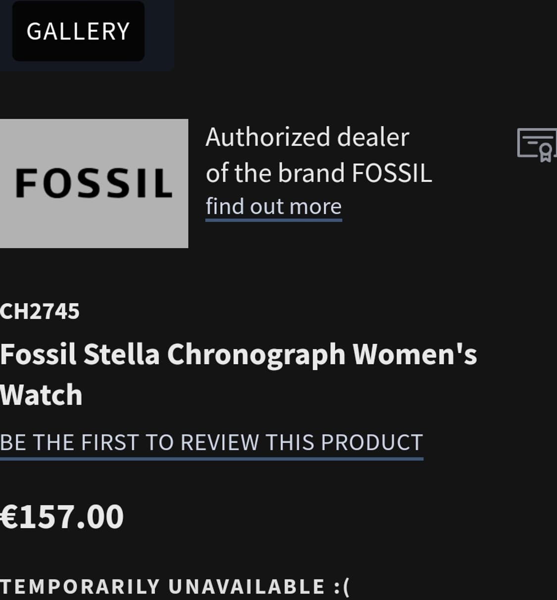 # FOSSIL 파슬 스텔라 크로노그래프 실버톤 알루미늄 시계 상품이미지2