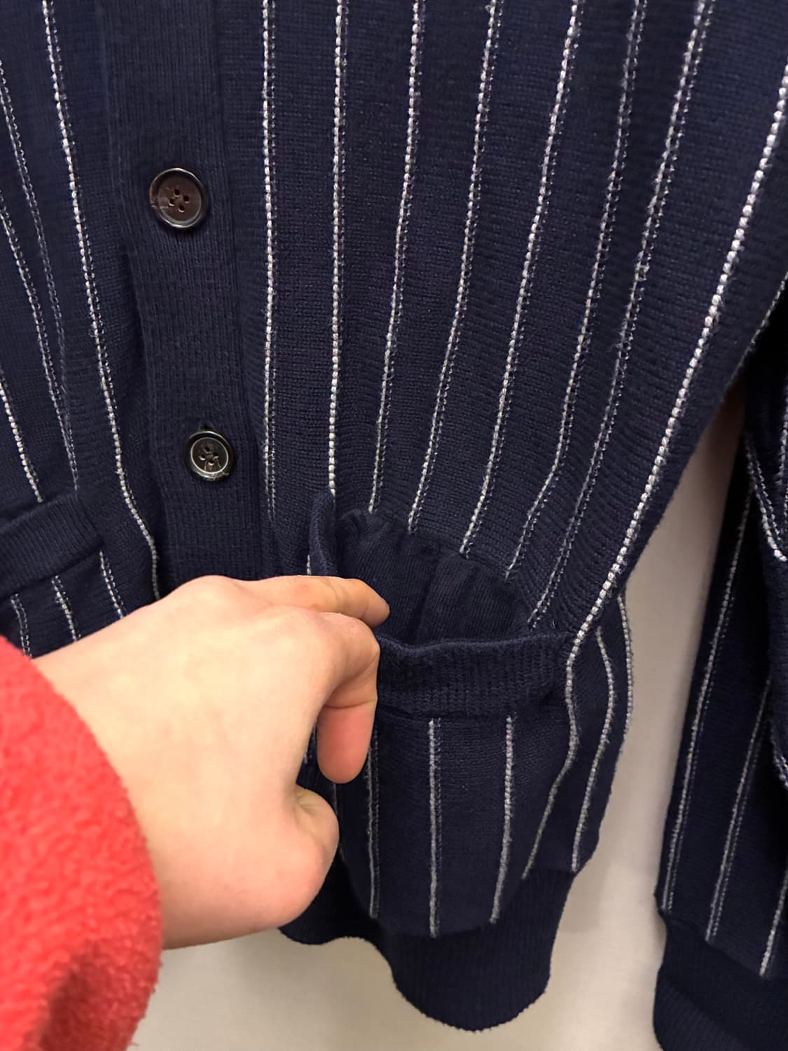 (L/103)브룩스브라더스 코튼 캐시미어 스트라이프 니트 숄가디건 상품이미지5