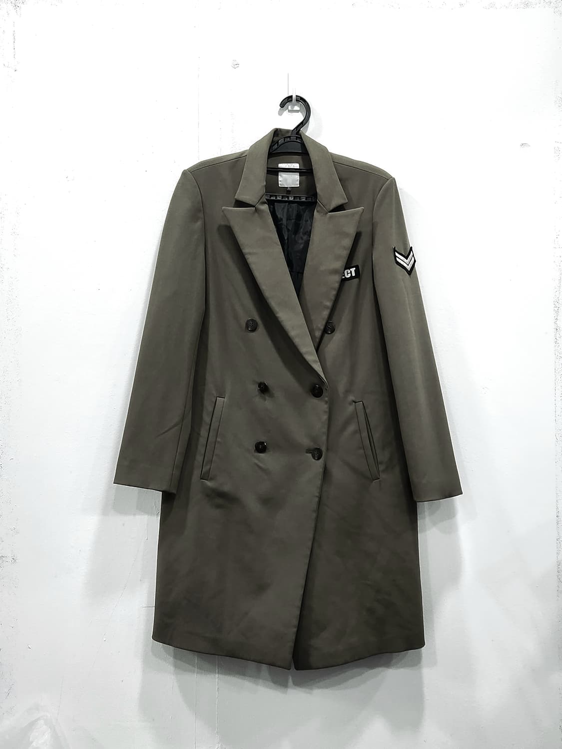 [S] LAP 랩 카키 더블 버튼 롱 코트 여성 S 상품이미지1