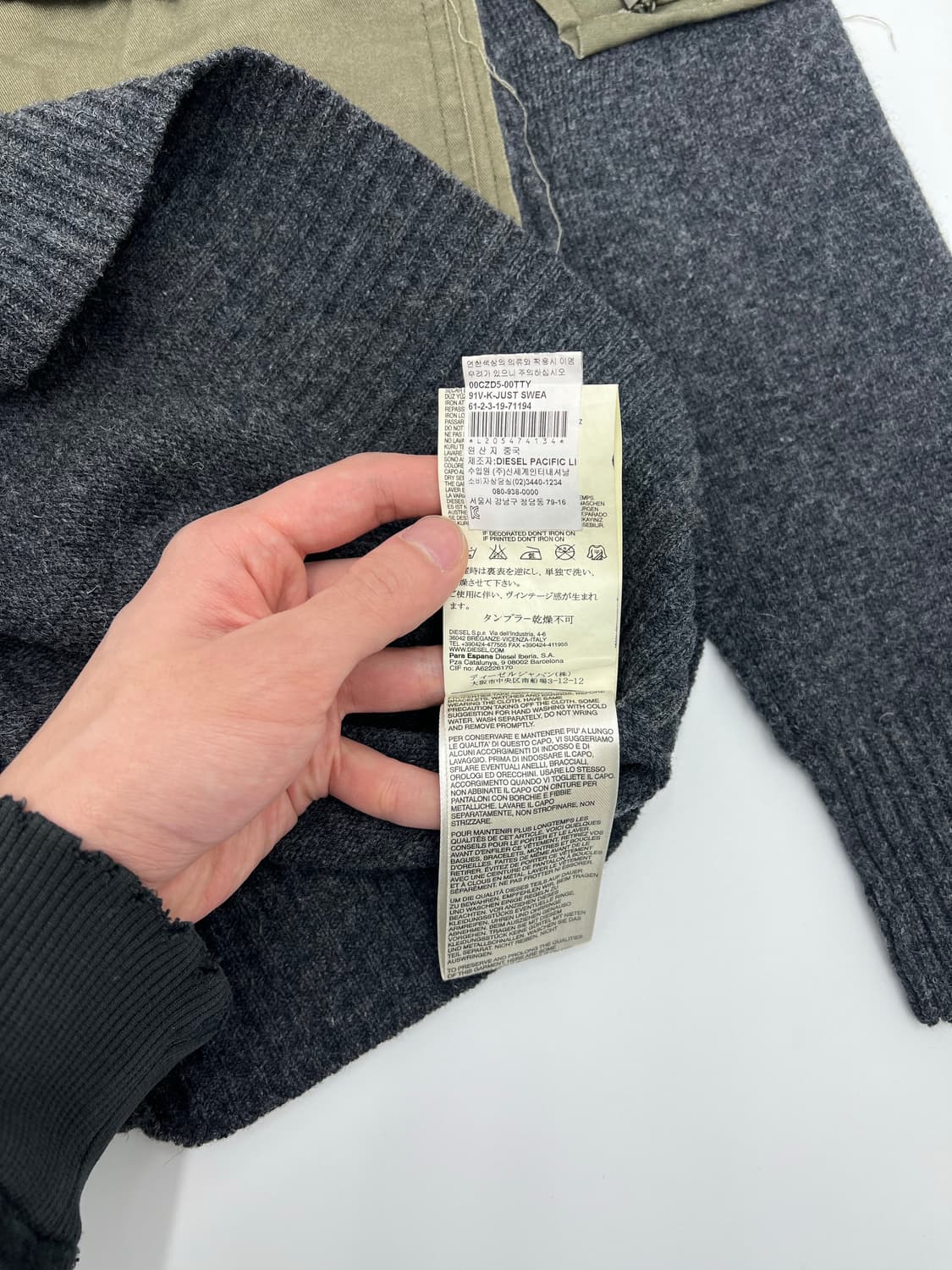 디젤 포켓 카라 니트 상품이미지5