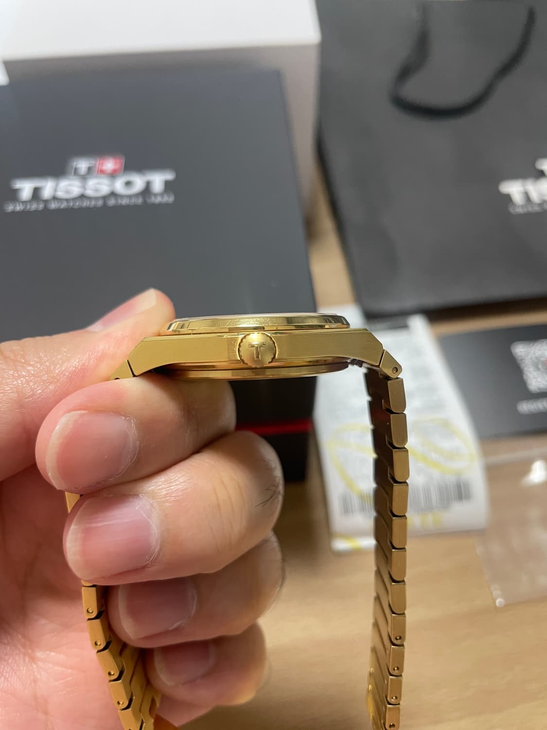 티쏘 PRX 35mm 쿼츠 골드 상품이미지5