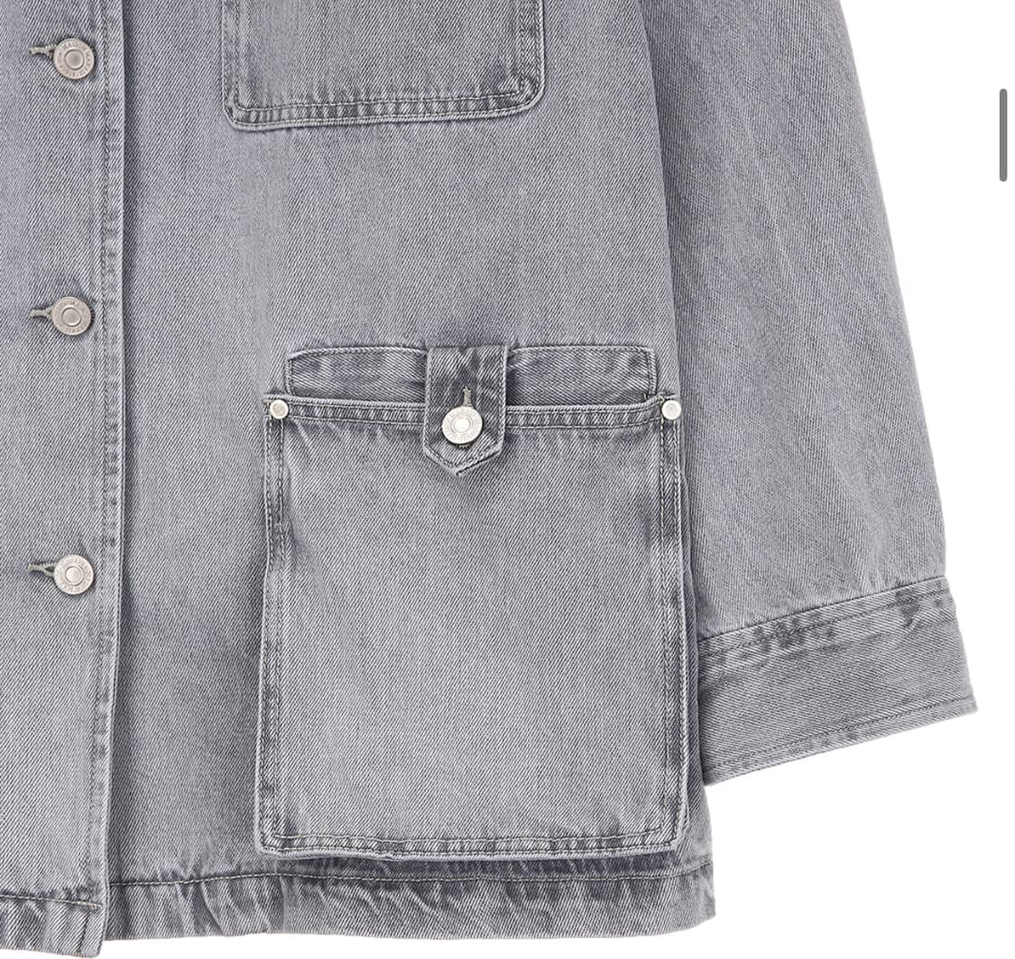 메종마레 Washed Work Jacket, Light Grey 상품이미지8