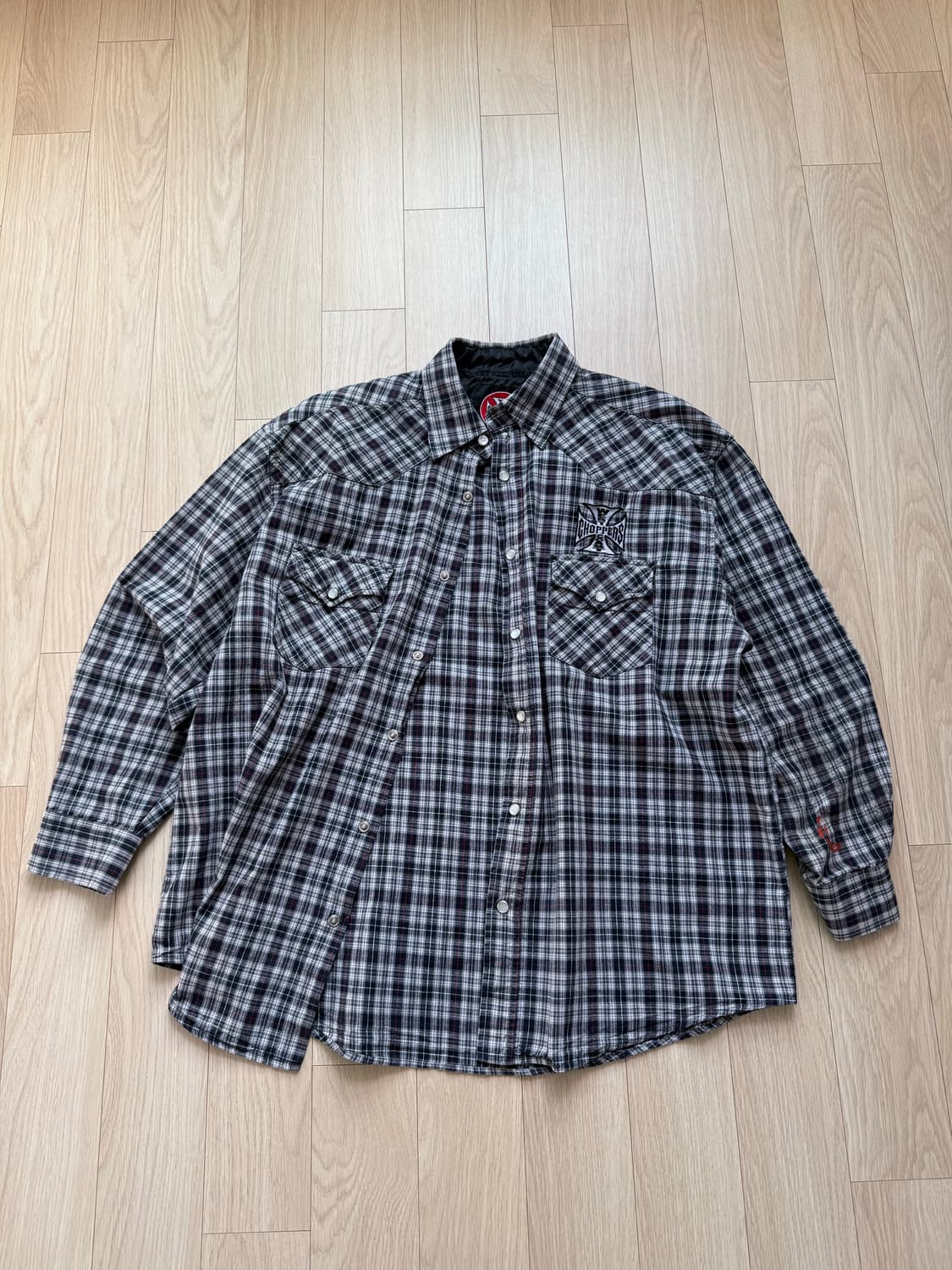 웨스트코스트차퍼 2000‘s 아이언크로스 셔츠*트레쉬드 상품이미지4