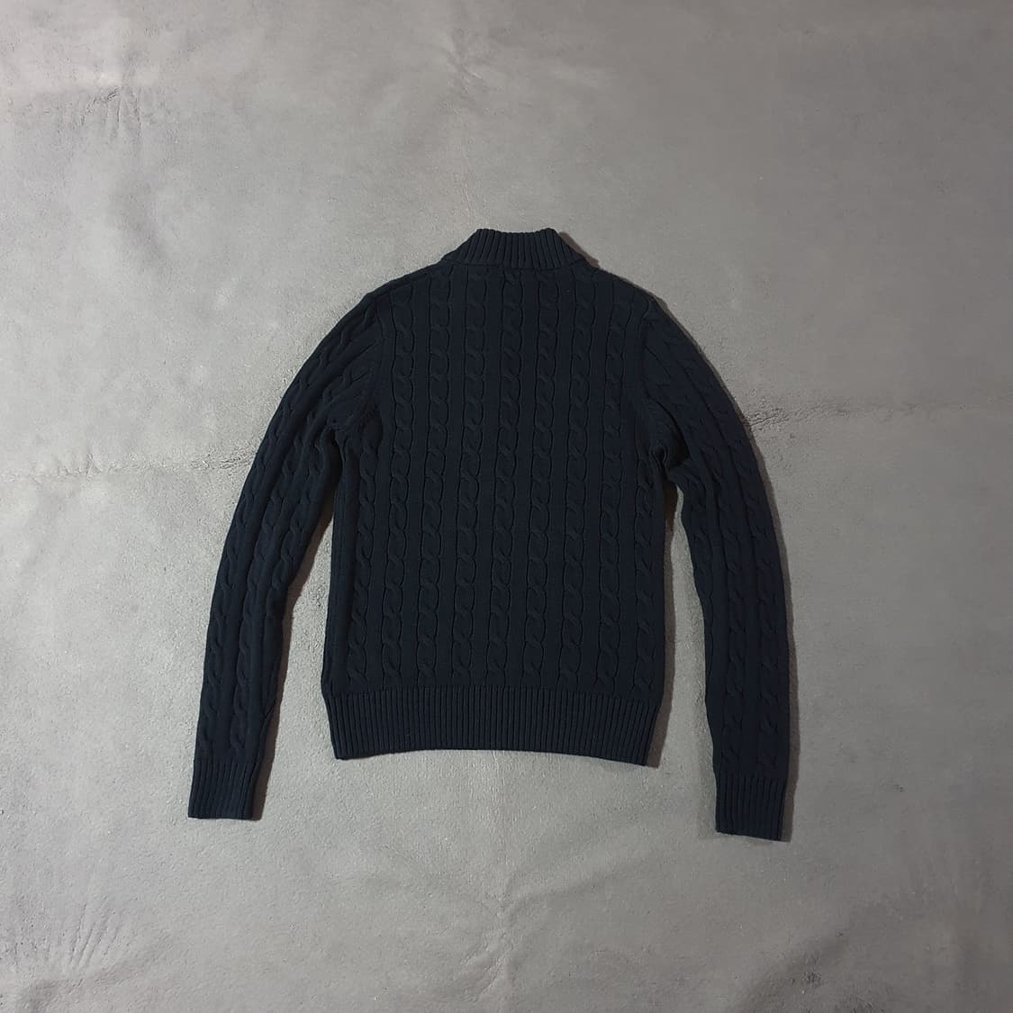 폴로 여성 코튼 케이블 반집업 니트 M 다크네이비 상품이미지3