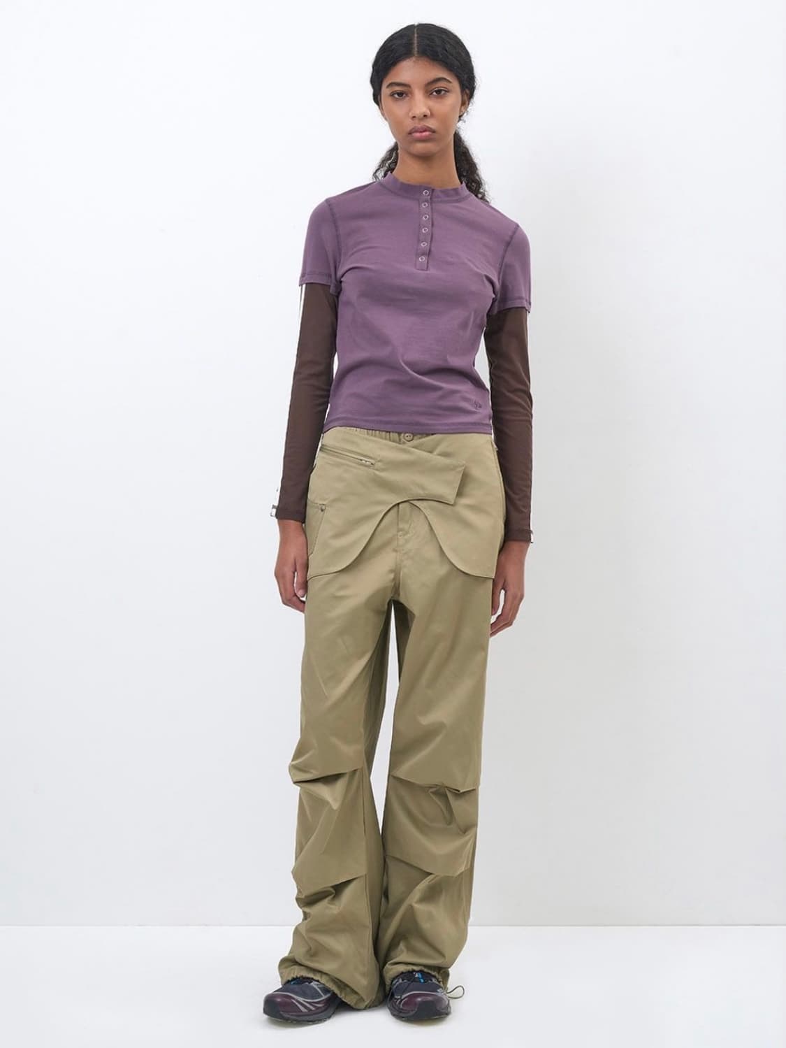 파르티멘토우먼 투웨이 벨티드 layered parachute pants 상품이미지1