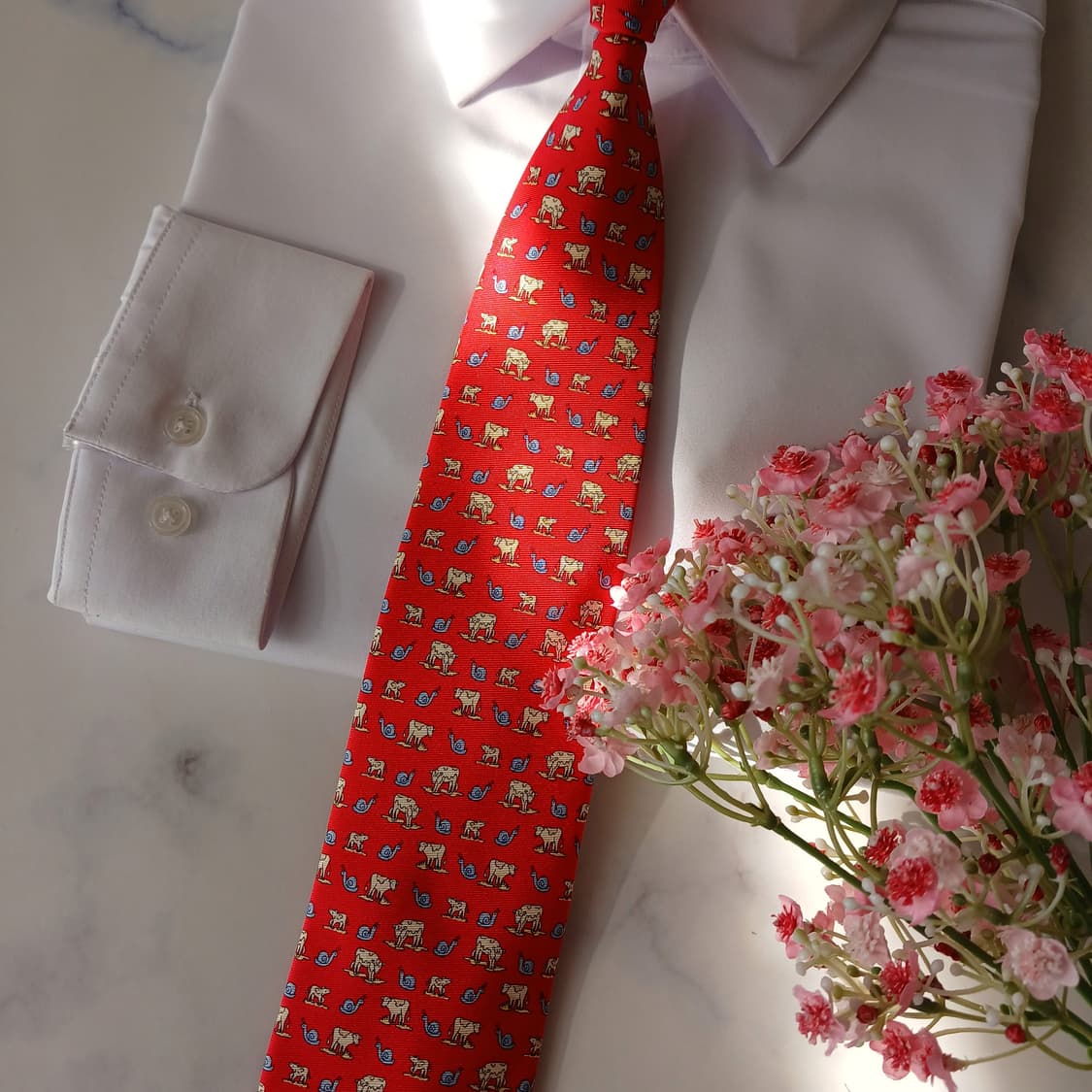 앤드류스타이 소 & 달팽이 모티브 넥타이 8.6cm A+등급 A19767 상품이미지7