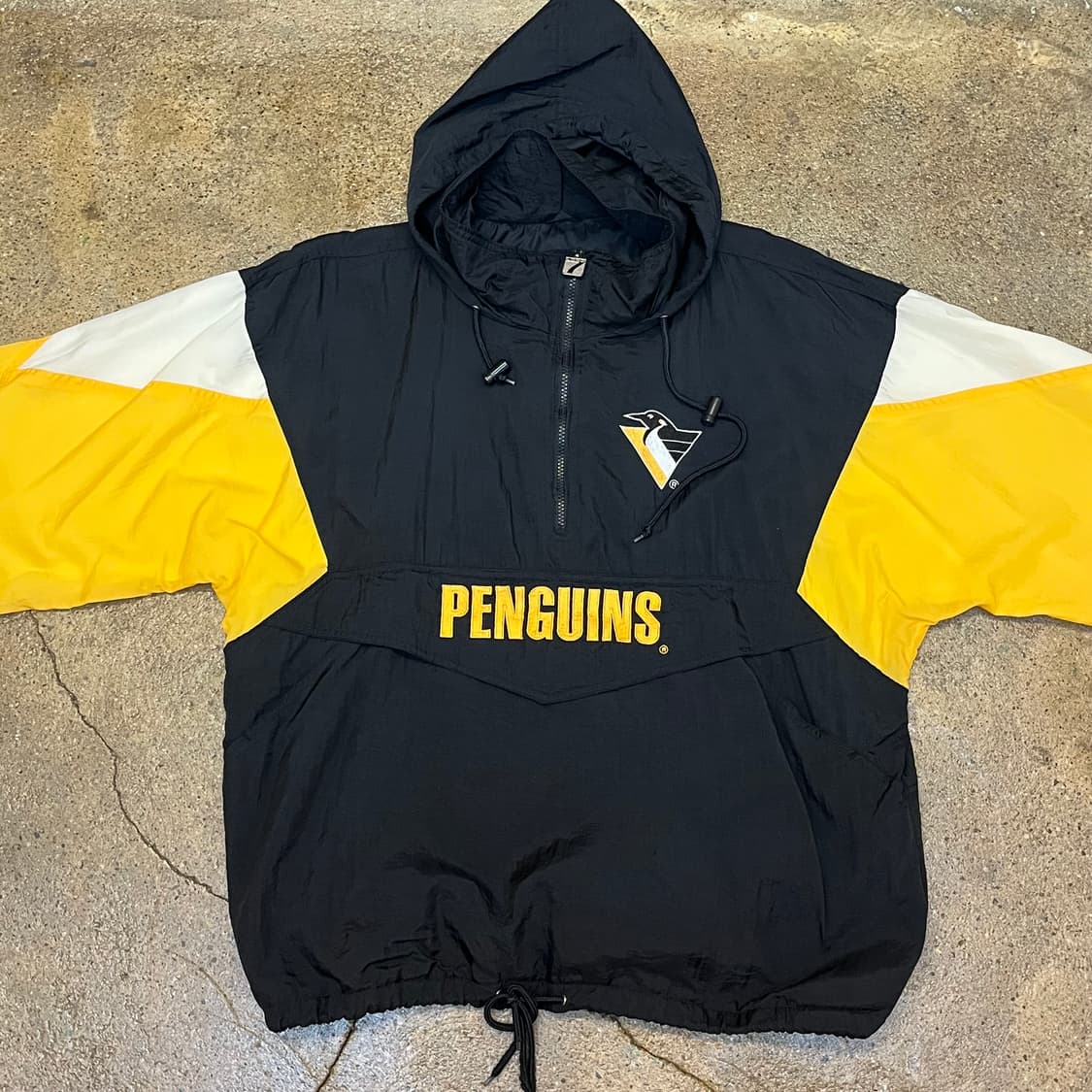 미국 빈티지 NHL 펭귄로고 후드 풀오버 바람막이 상품이미지3