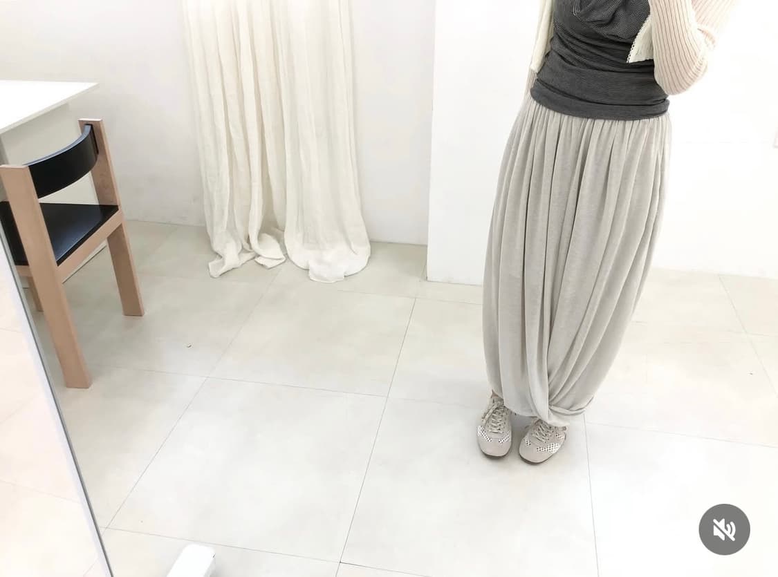 Kyeo twist skirt -ivorygrey 상품이미지2