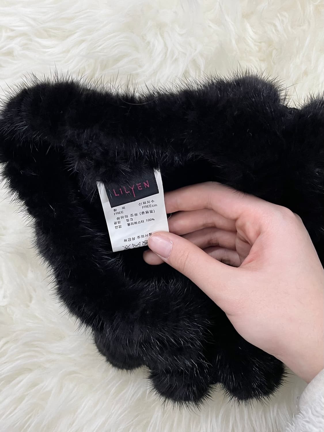블랙 밍크100% 윈터 베레모 상품이미지3