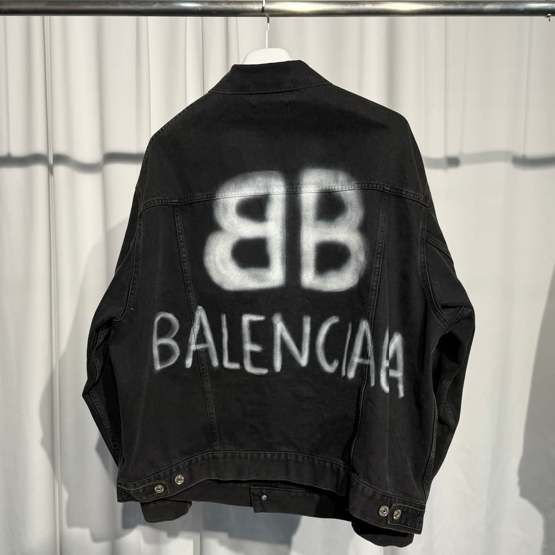 [정품] 발렌시아가 스프레이 워싱 데님 자켓 105사이즈 상품이미지4