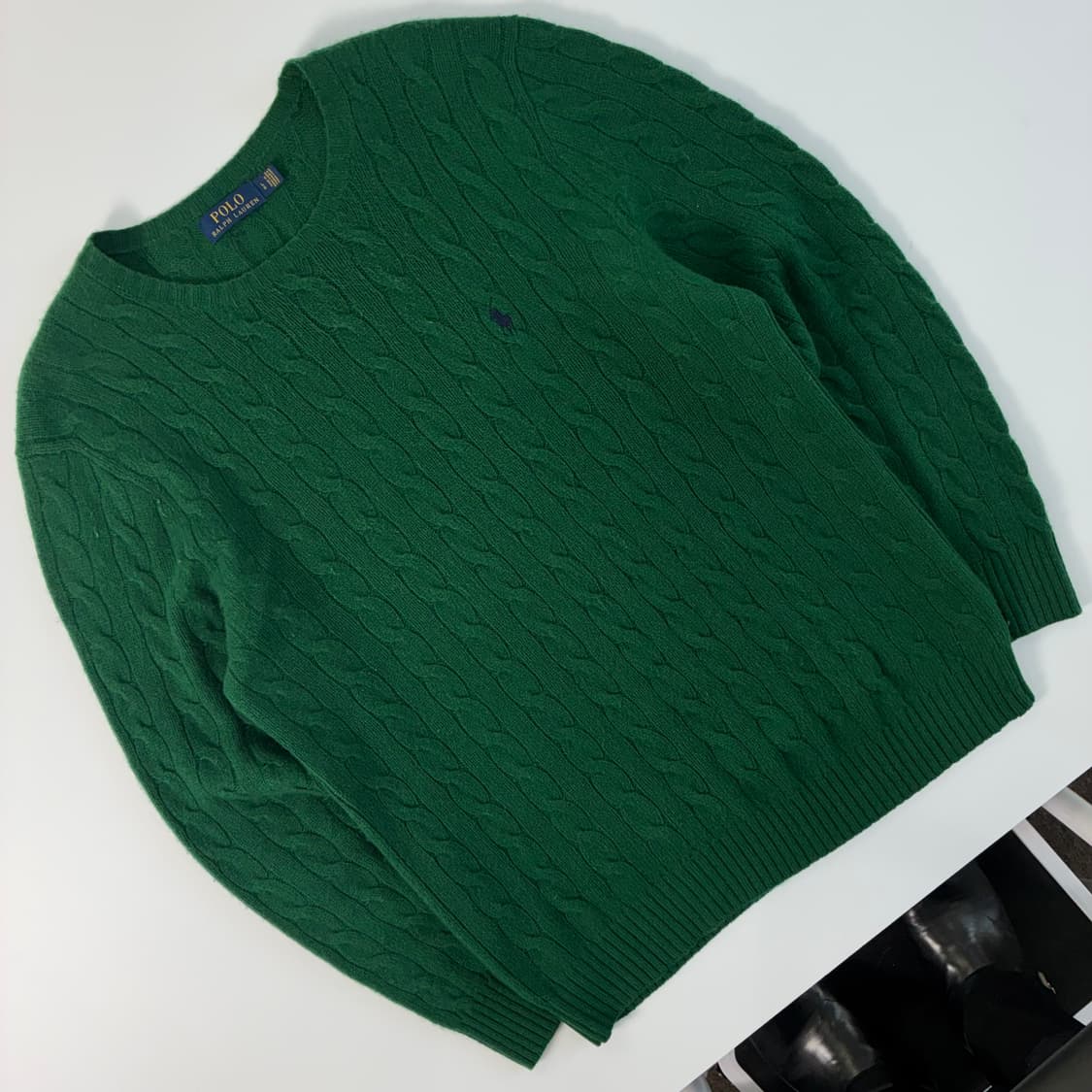 Polo 폴로 랄프로렌 신형 딥그린 램스울 케이블 니트 상품이미지2