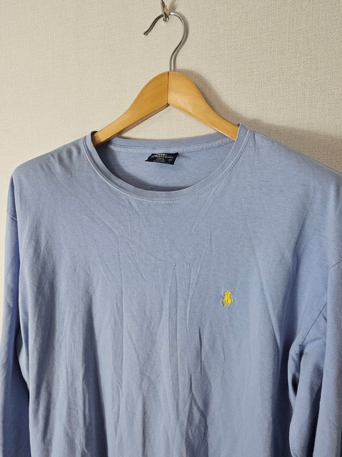 90s 폴로 랄프로렌 옐로우포니 긴팔티셔츠 롱슬리브 스카이블루 M 상품이미지2
