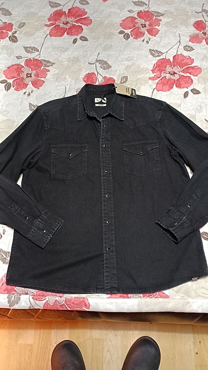 풀앤베어 미사용 워싱블랙남방 110 가슴64 기장78 상품이미지1