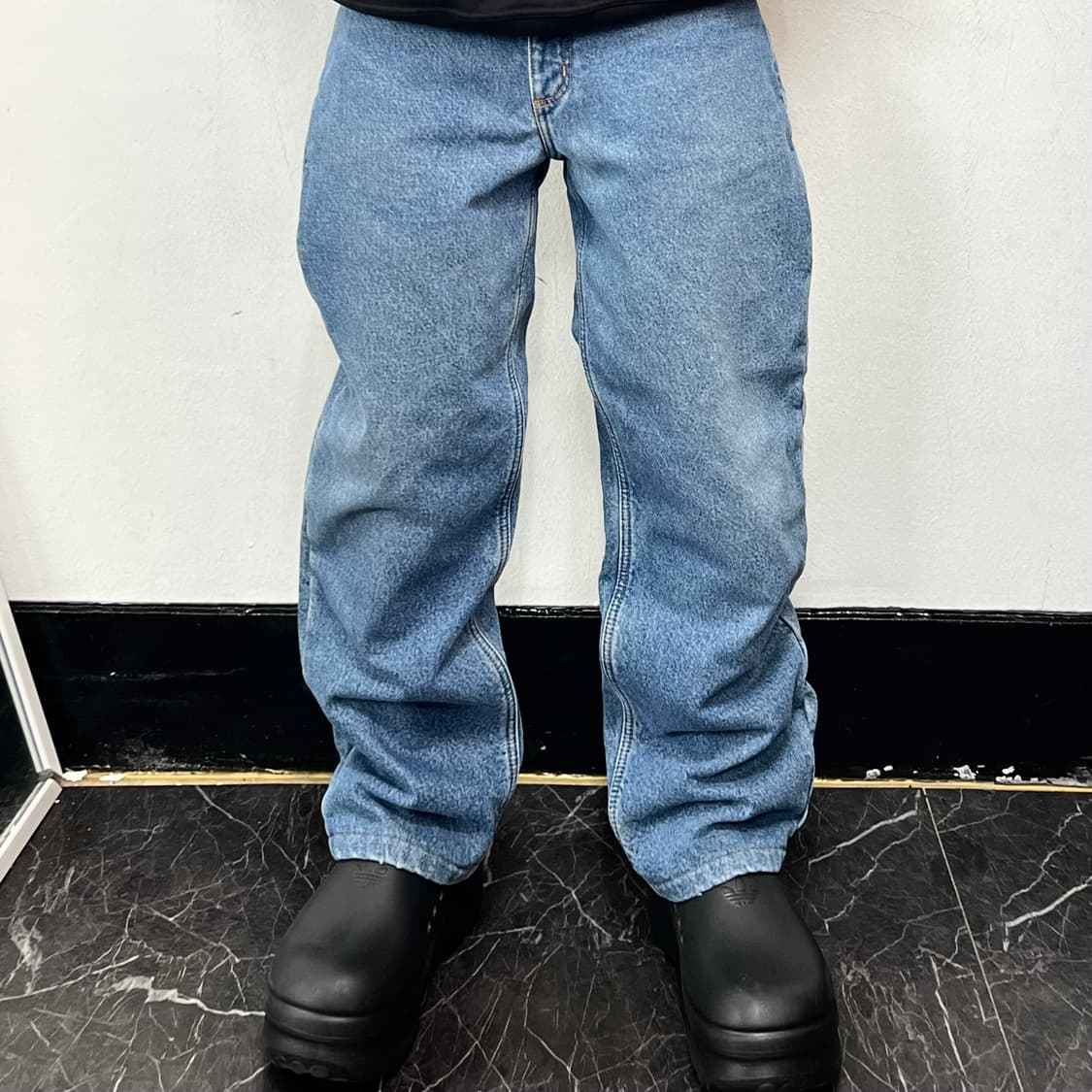 칼하트 B155 연청 데님 기모 팬츠 상품이미지2