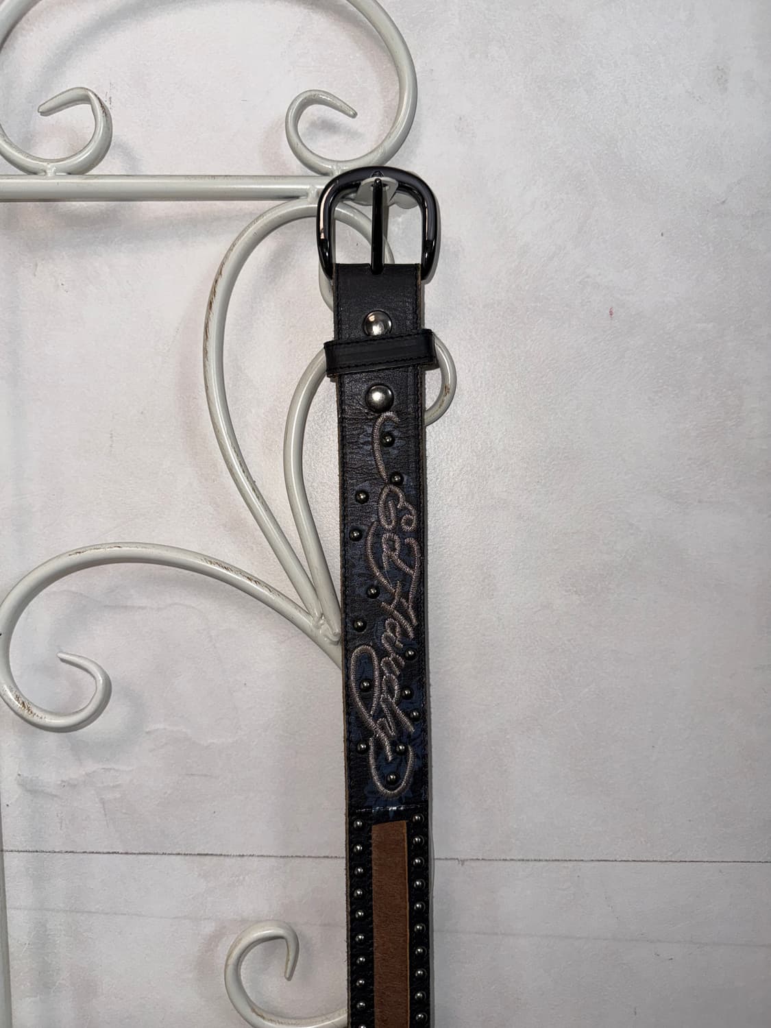 Ed Hardy oriental flower calf fur belt 상품이미지6