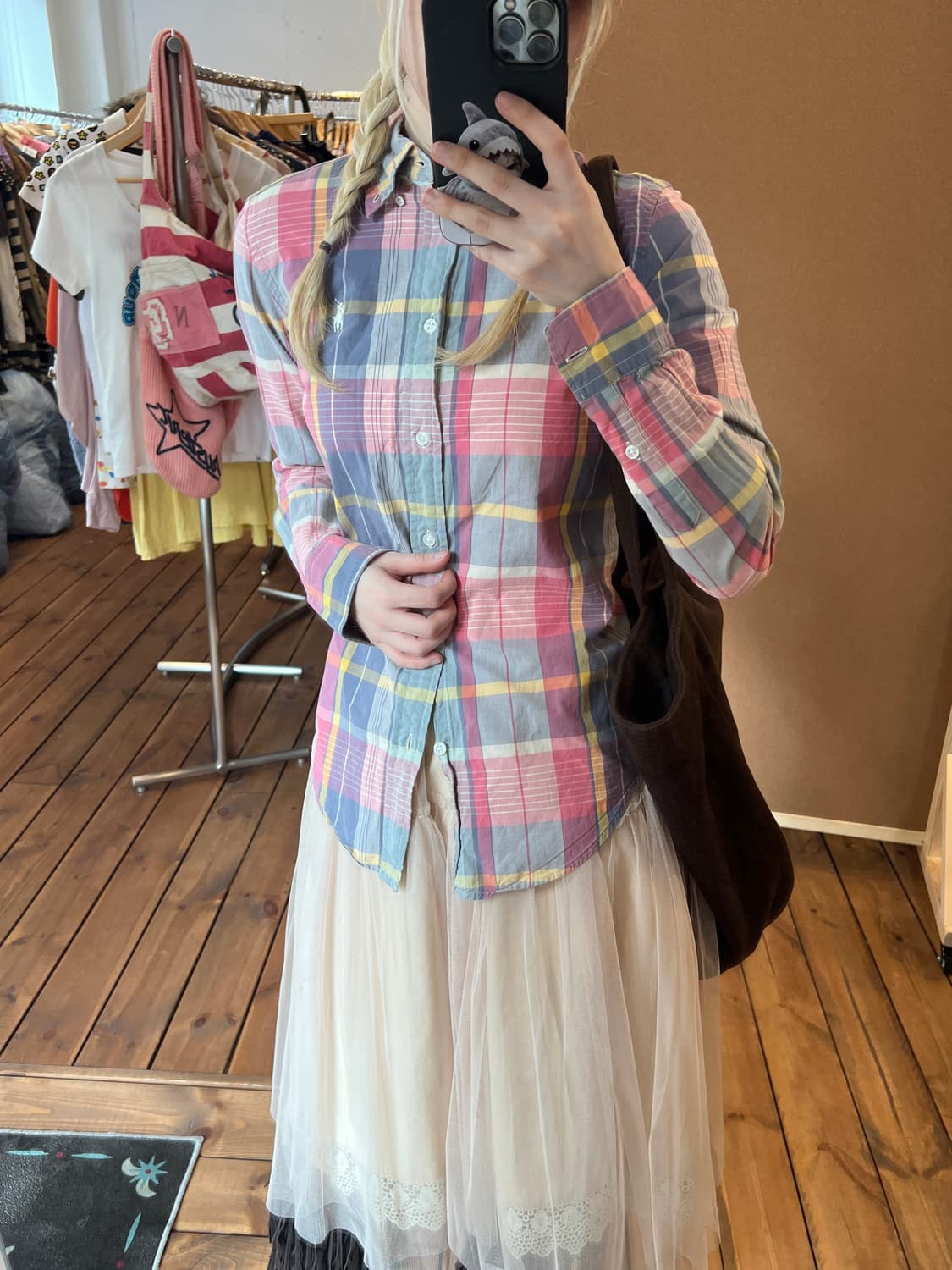 폴로 핑크 체크 셔츠 상품이미지6