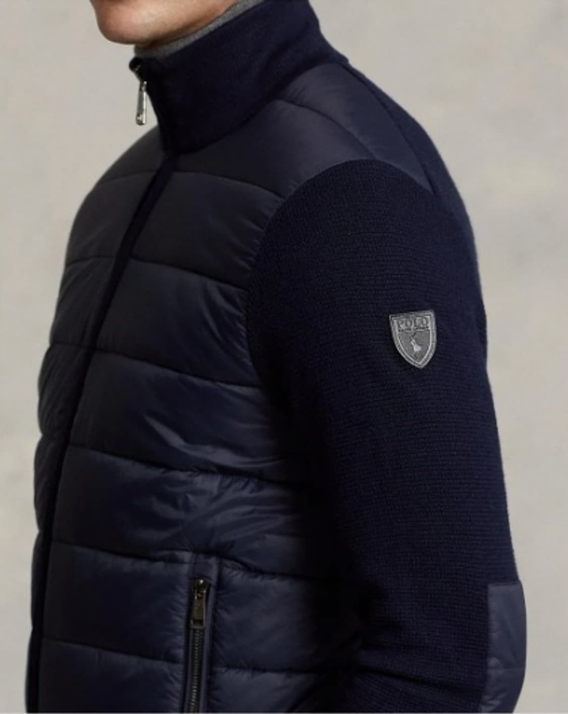 폴로 랄프로렌 하이브리드 풀집업 패딩니트 네이비 M 상품이미지1