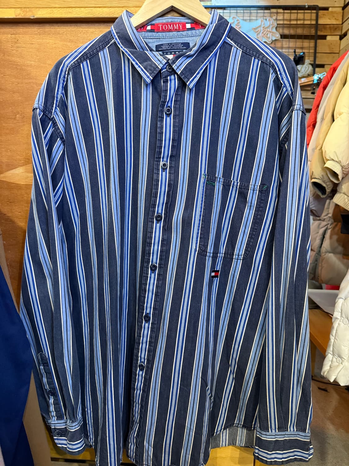 타미진스 네이비 스트라이프 셔츠 상품이미지1