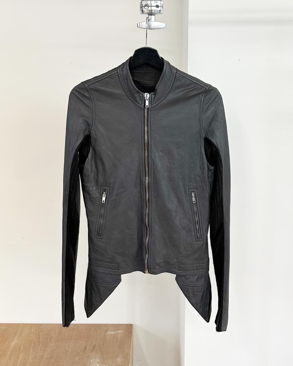 릭 오웬스 블랙 쉽스킨 레더 자켓  상품이미지1