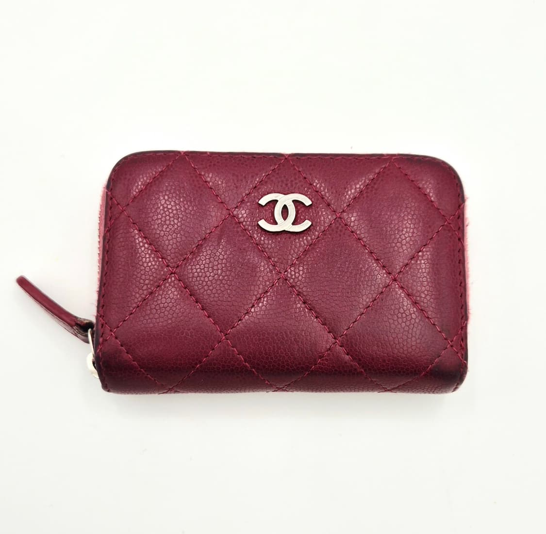 샤넬 지퍼돌이 카드지갑 캐피어 레드 상품이미지1