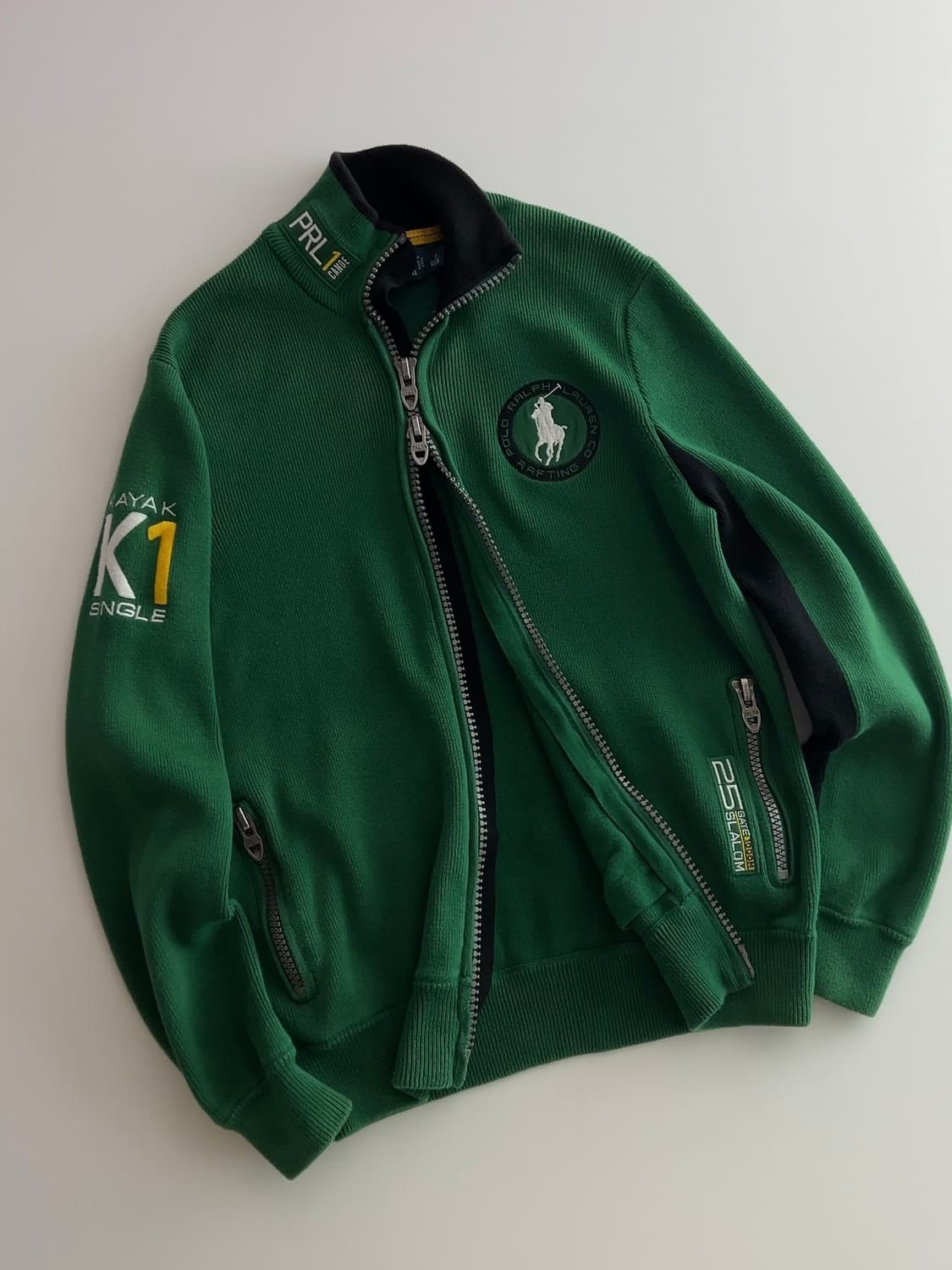 폴로 랄프로렌 그린 투웨이 니트 집업 XS 상품이미지2