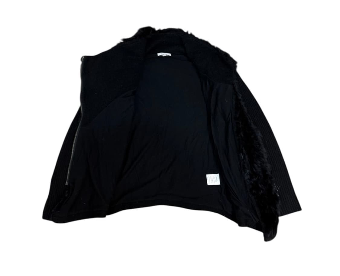 헬무트 랭 블랙 래빗 퍼 비대칭 니트 자켓 상품이미지3