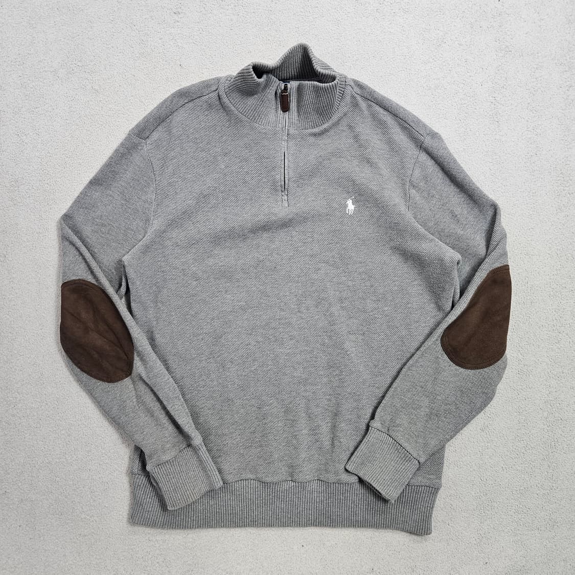 폴로 랄프 로렌 엘보우 패치 반집업 니트 XL 상품이미지2