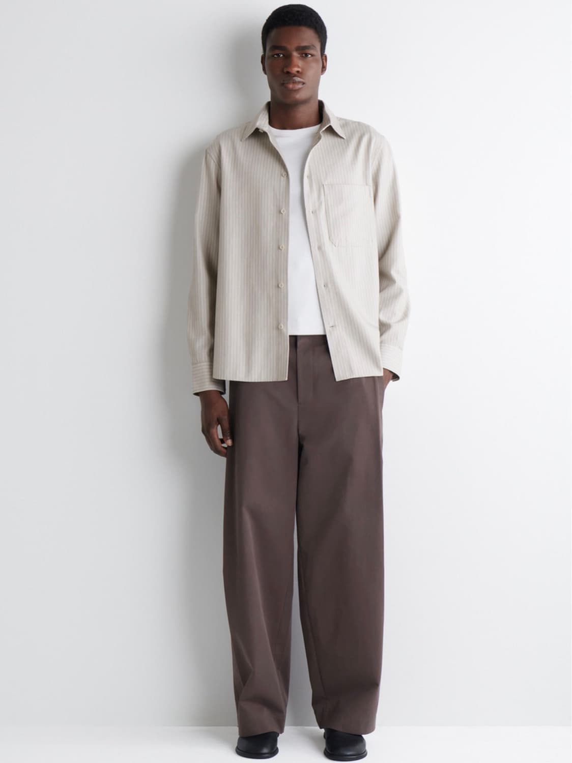 코스 릴랙스드 트윌 셔츠 핀스트라이프드 상품이미지2