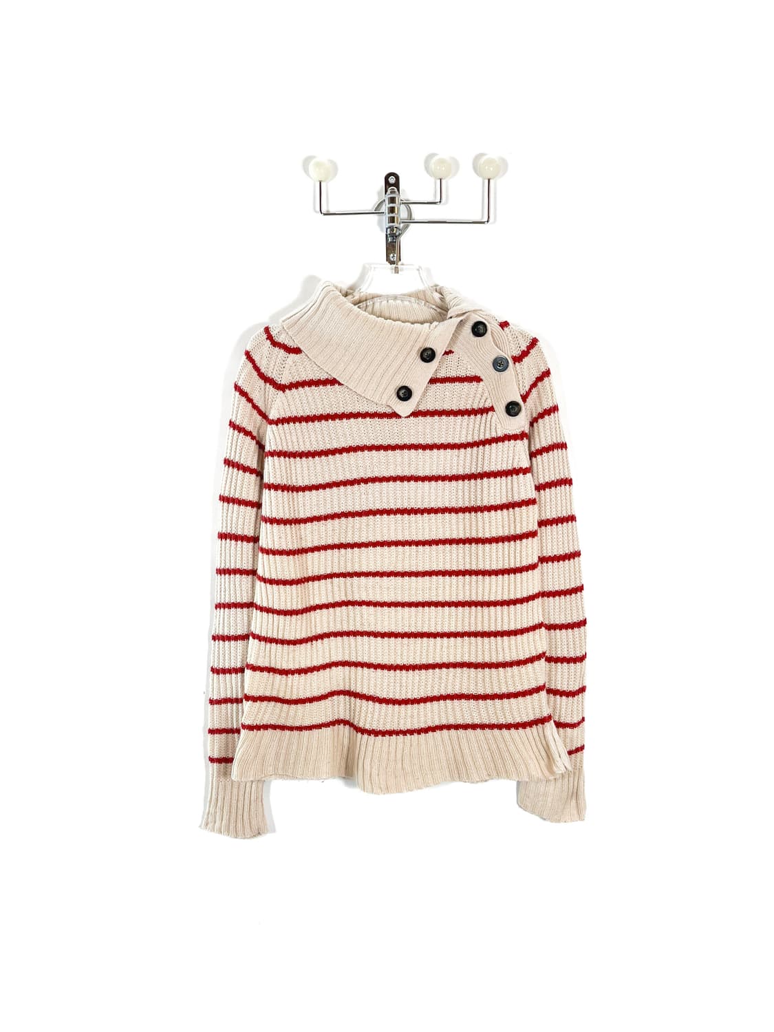 빈티지 스트라이프 세인트 버튼 울 스웨터 상품이미지1