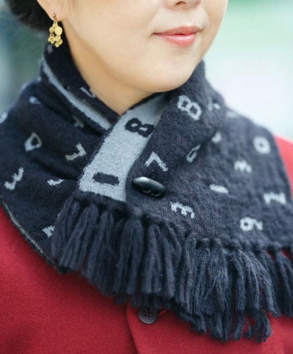 소우소우xMOONBAT 숫자 머플러 목도리 네이비 상품이미지3