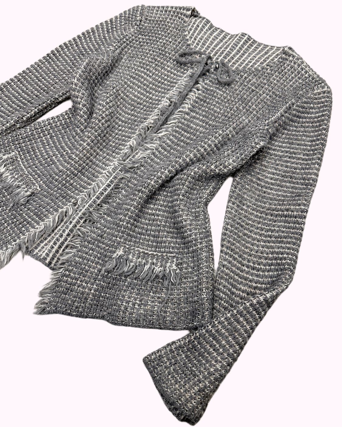 waffle knit ribbon cardigan 상품이미지3