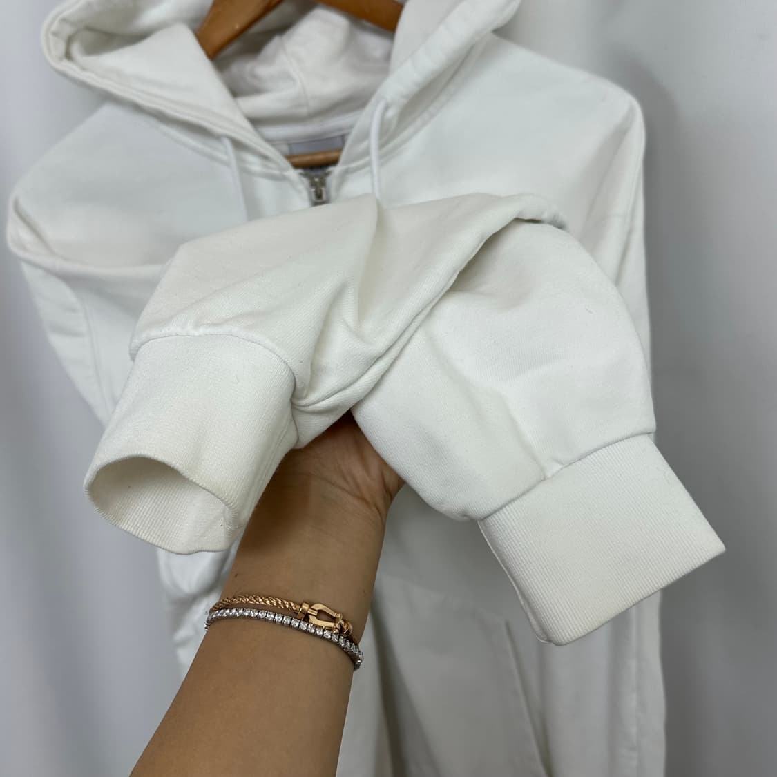 ADLV 남자 면100% 후드집업 화이트 (실측110) 상품이미지3