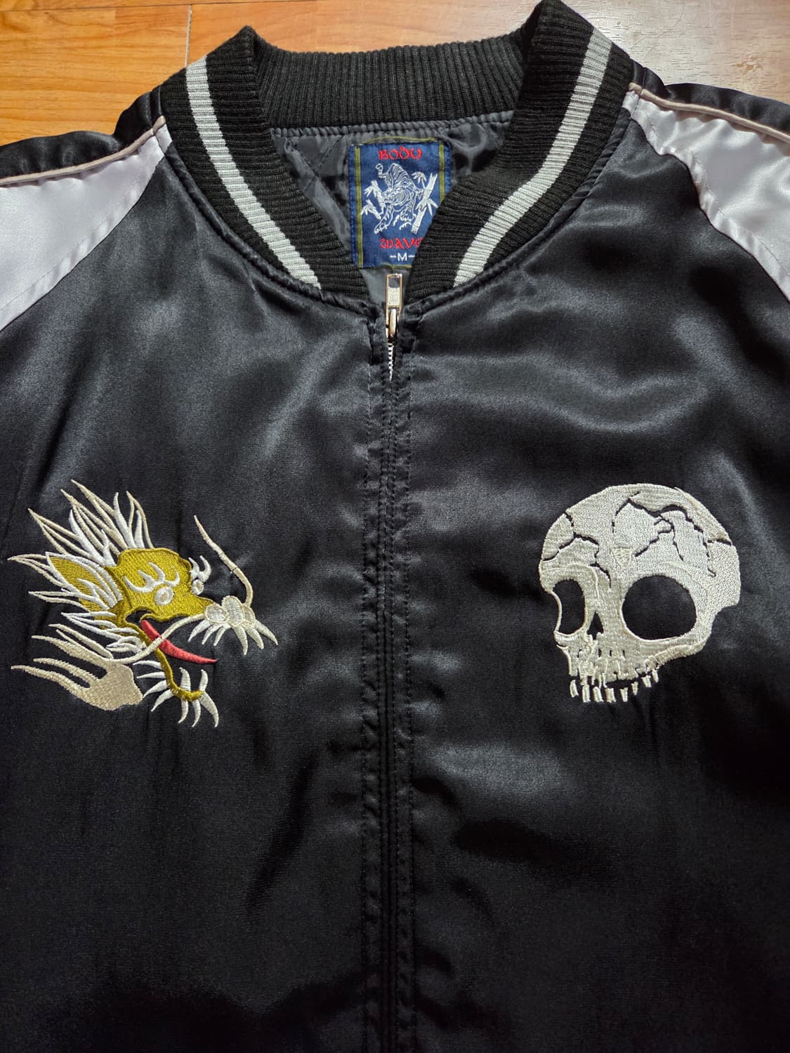 일본 스카잔.바시티 자켓.드래곤 스컬 상품이미지2