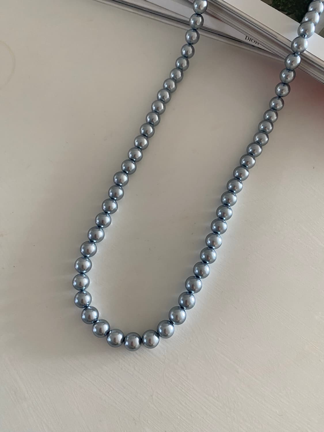 빈티지 블루 펄 목걸이 주얼리 상품이미지2