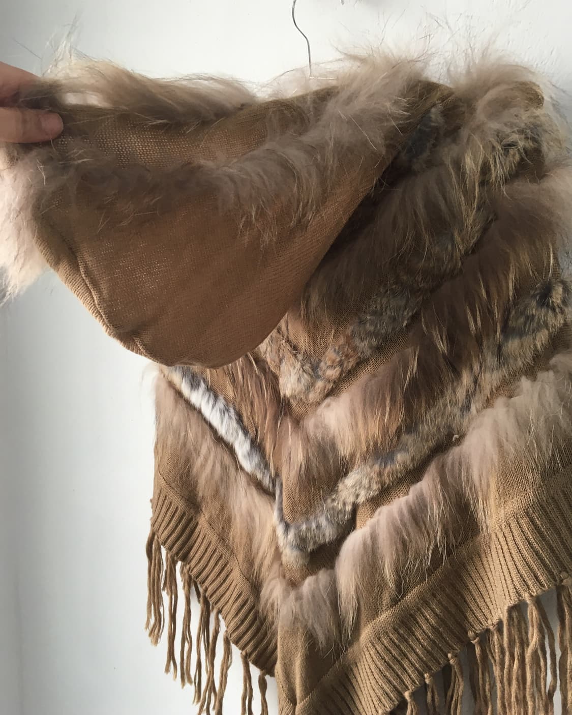 Fur mixed hood cape 상품이미지4