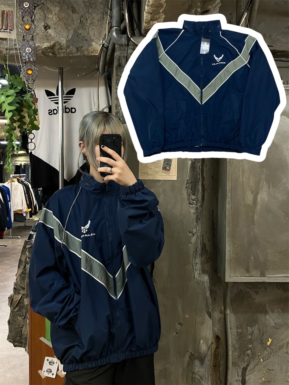 미공군 IPFU 바람막이 네이비 M  #csz694 상품이미지1