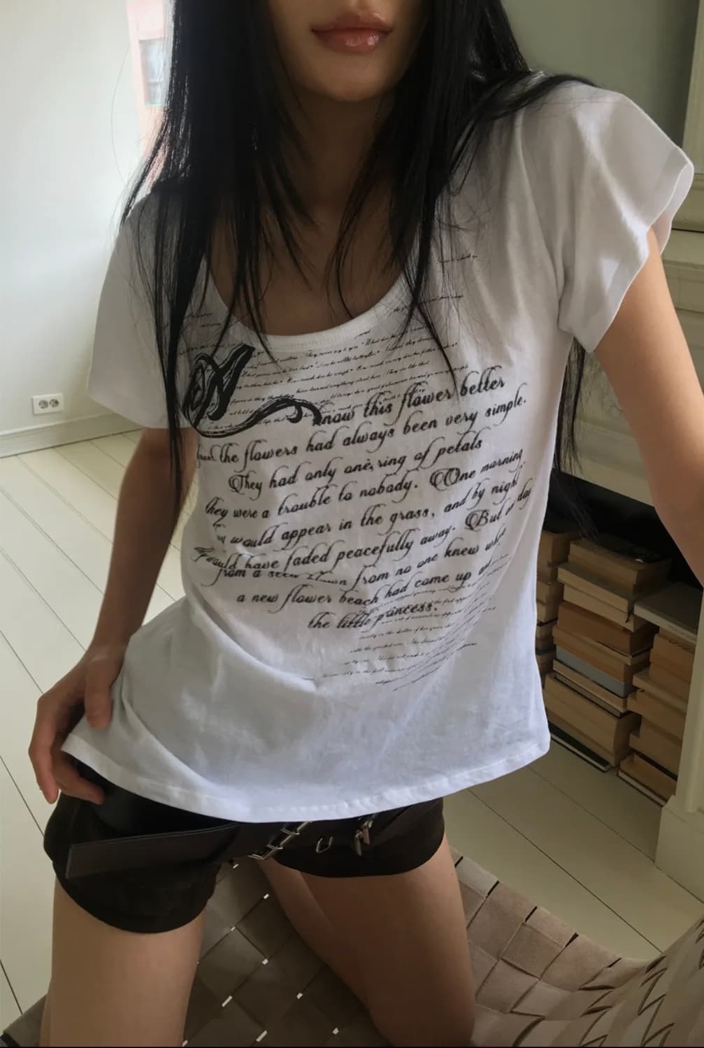 어퓨커멘츠 페일 프린티드 탑 상품이미지2