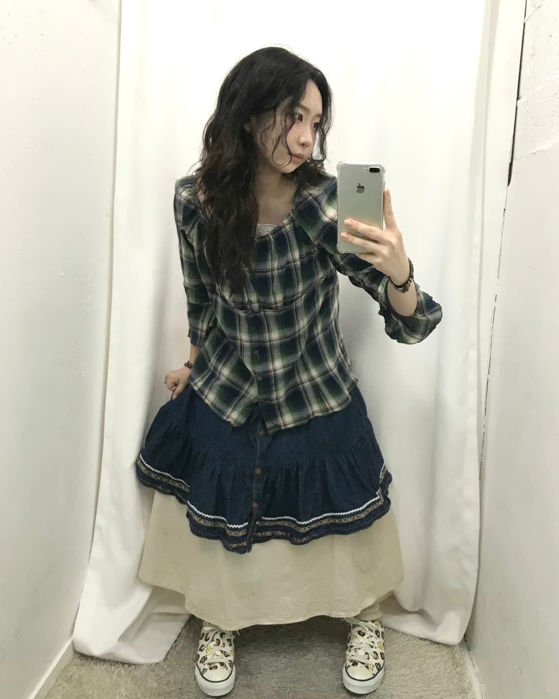 그린 체크 모리 코디 세트 🍵 상품이미지1
